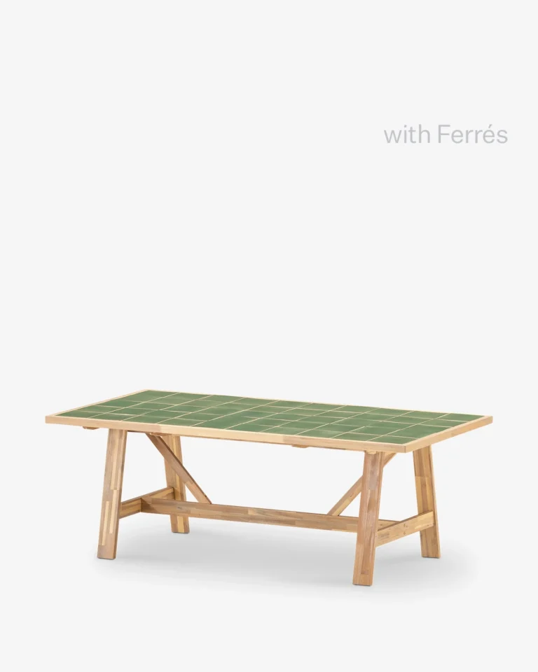 Garden table wood and ceramic 205x105 cm