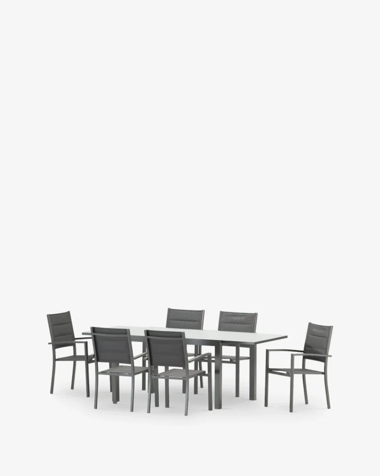 Garden dining set extendable 6 seats