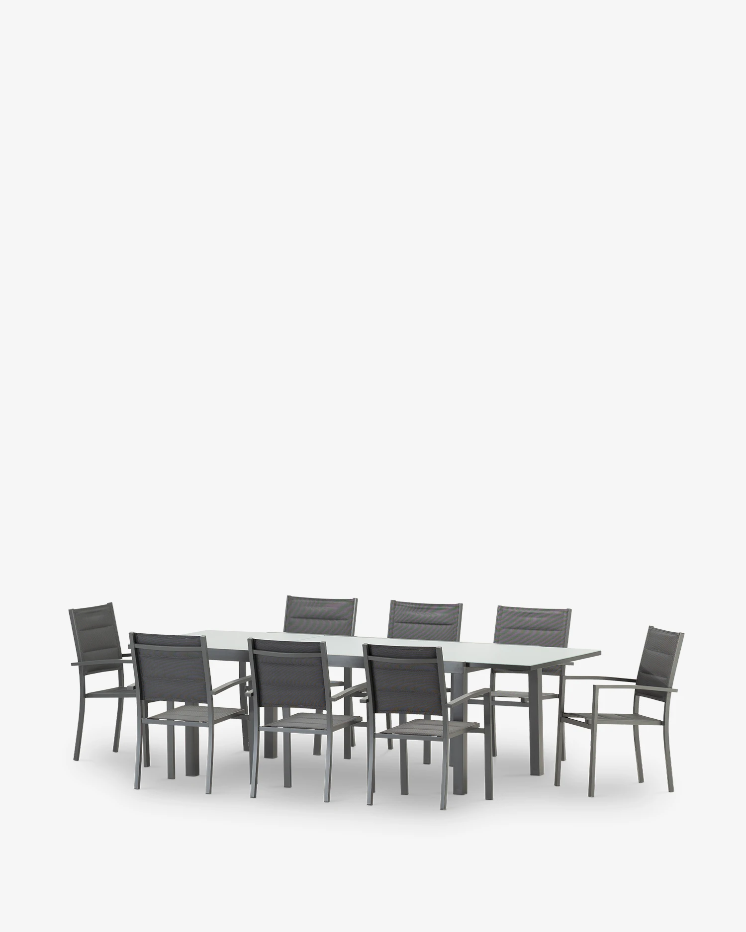 Extendable garden dining set 8 seats