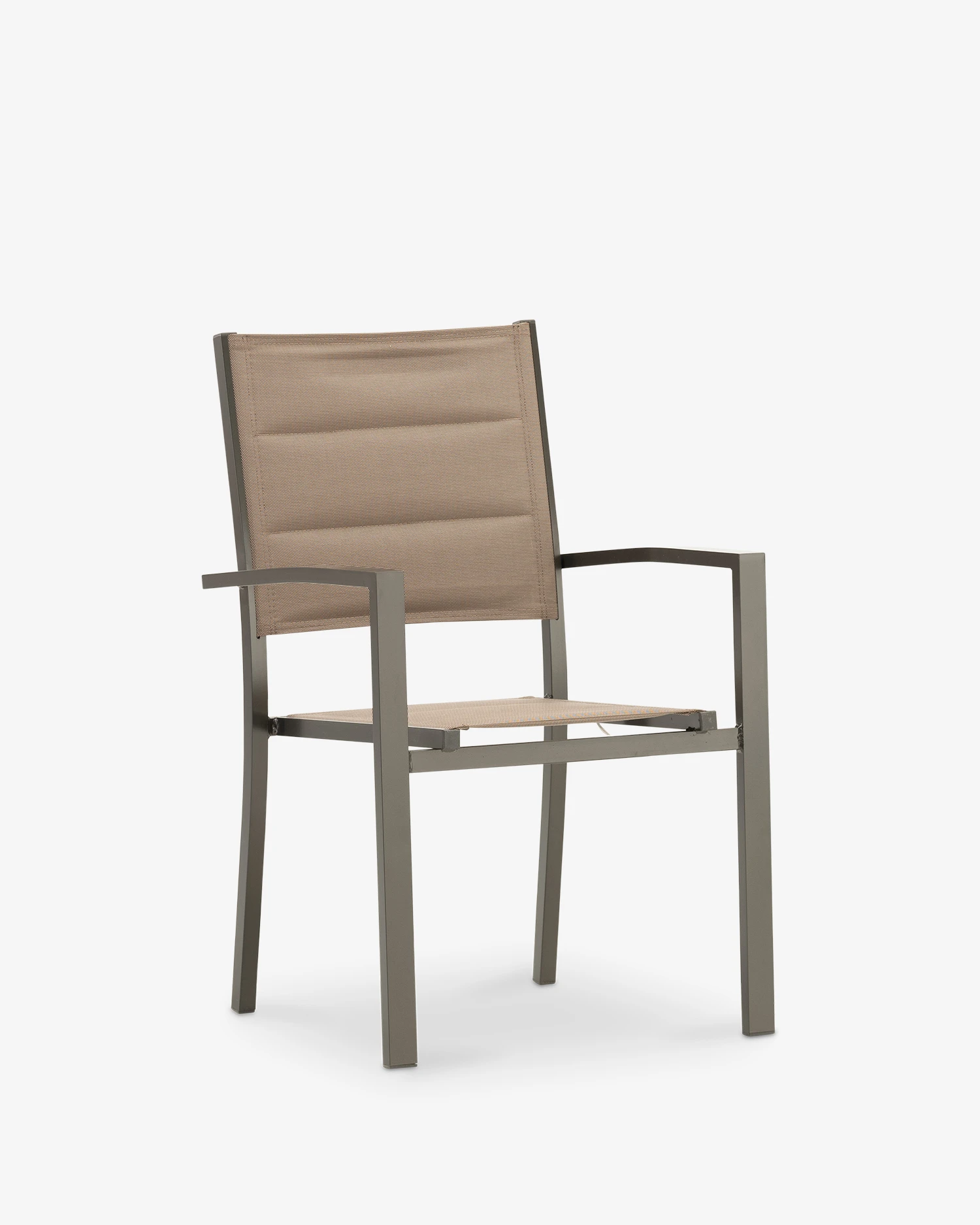 Brown aluminum and textilene garden chair