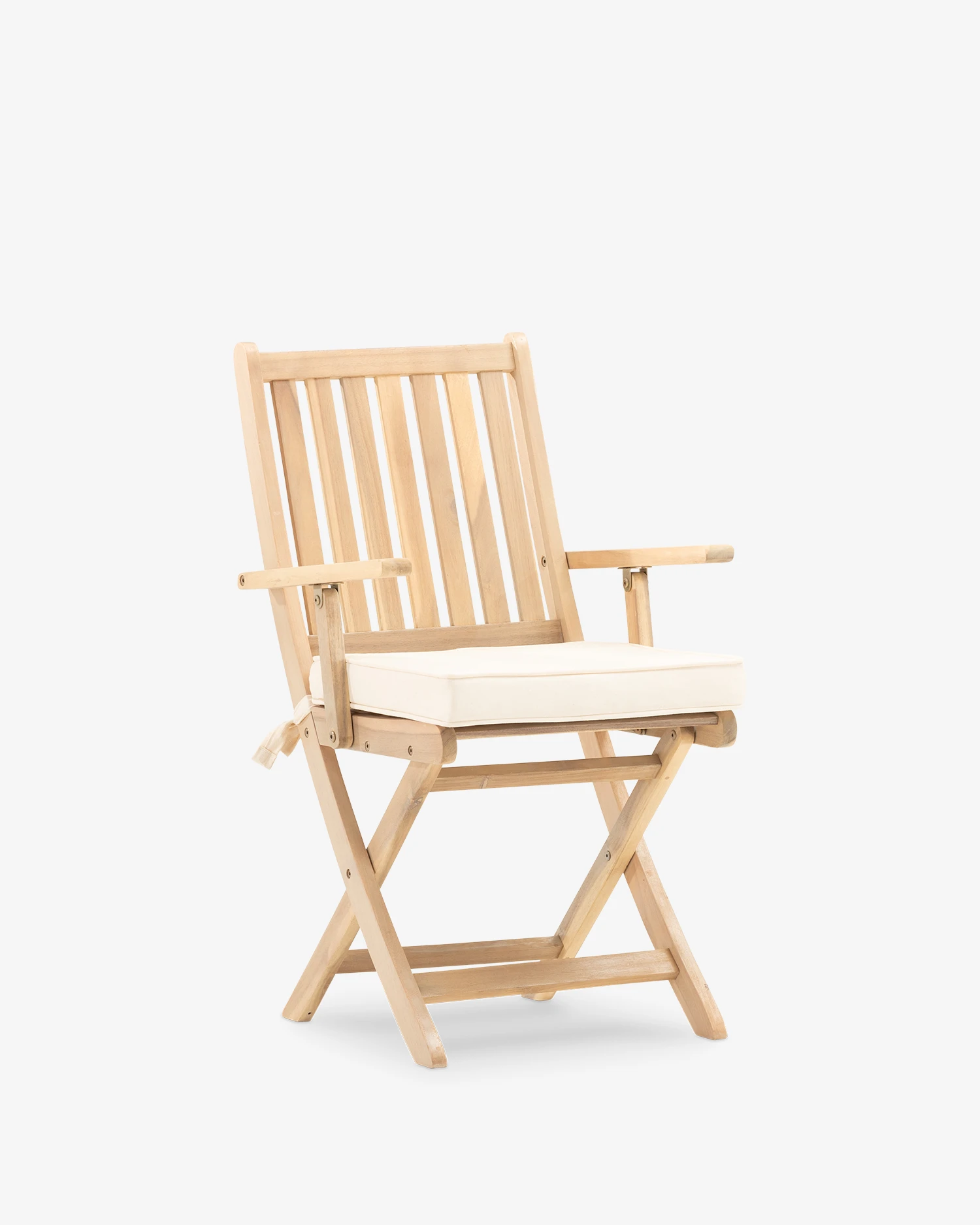 Folding wooden balcony chair with arms