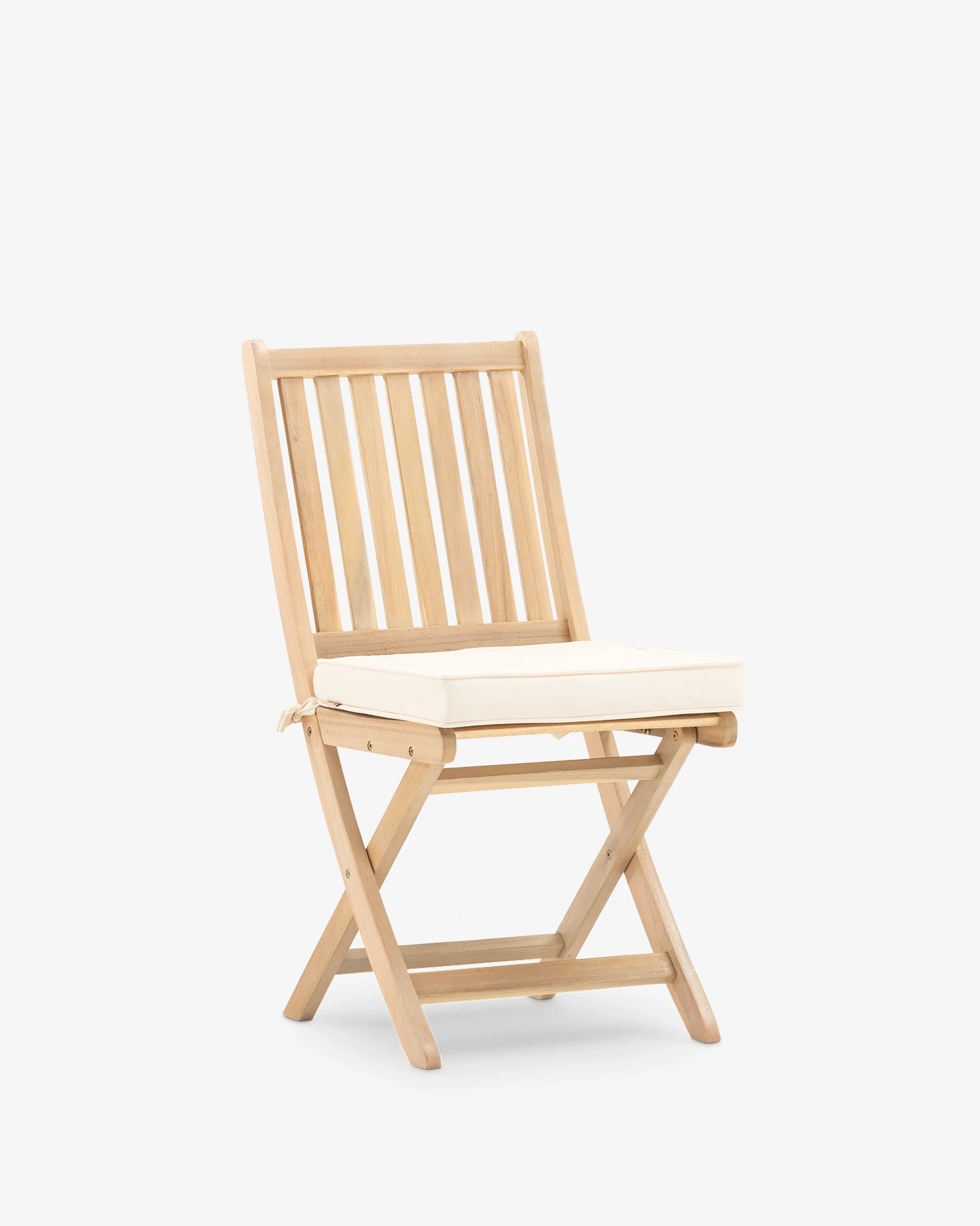 Wooden garden chair with folding cushion