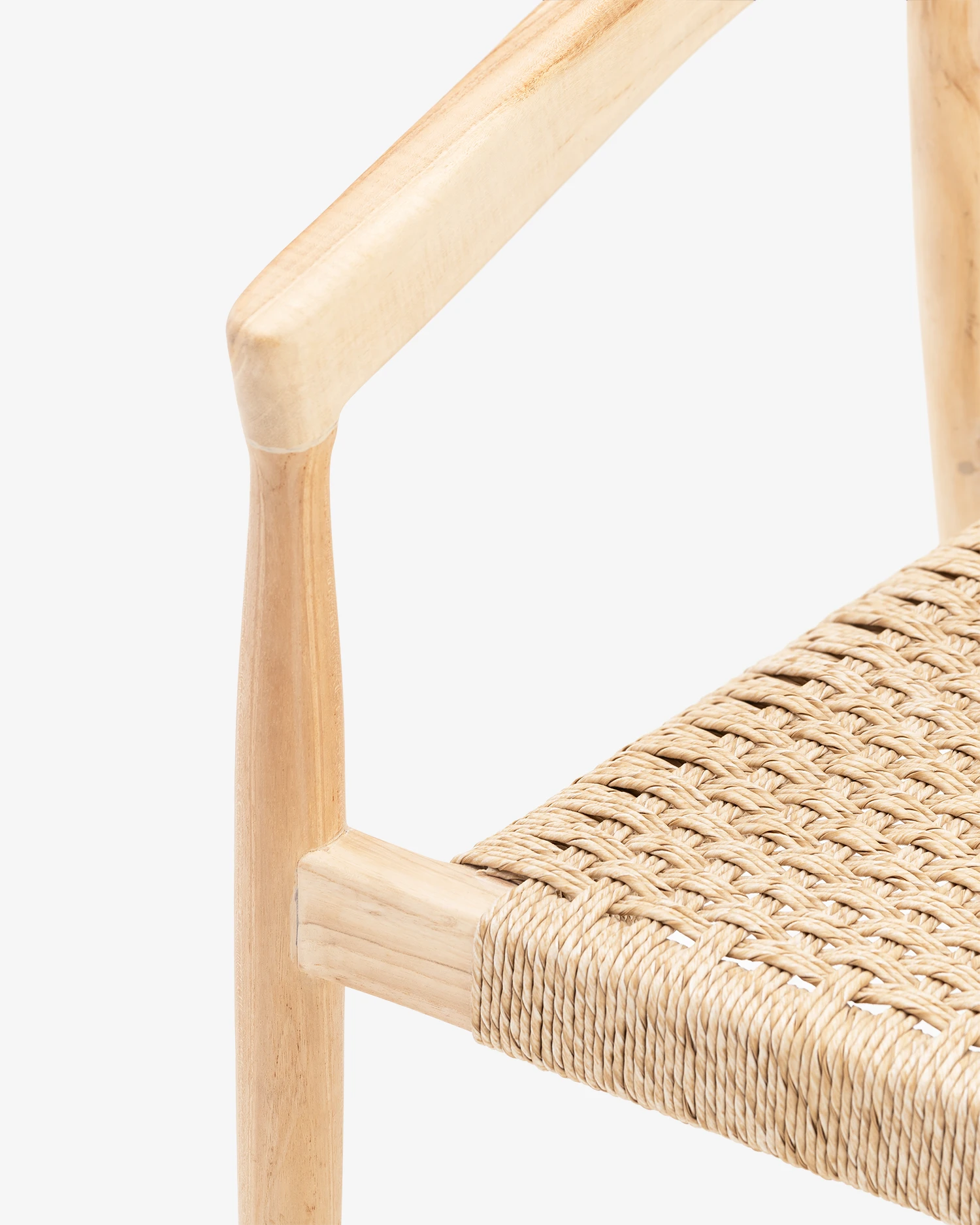 Stackable garden chair teak and synthetic rattan