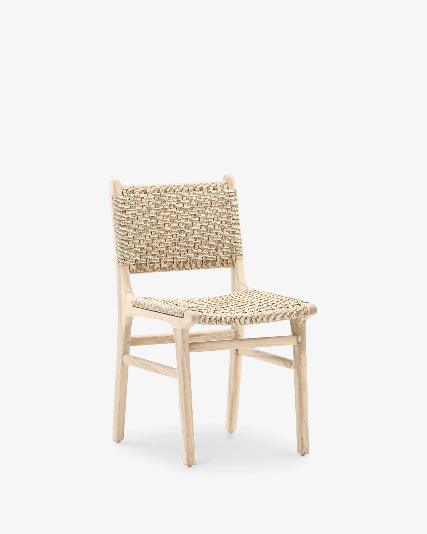 Teak and synthetic rattan garden chair