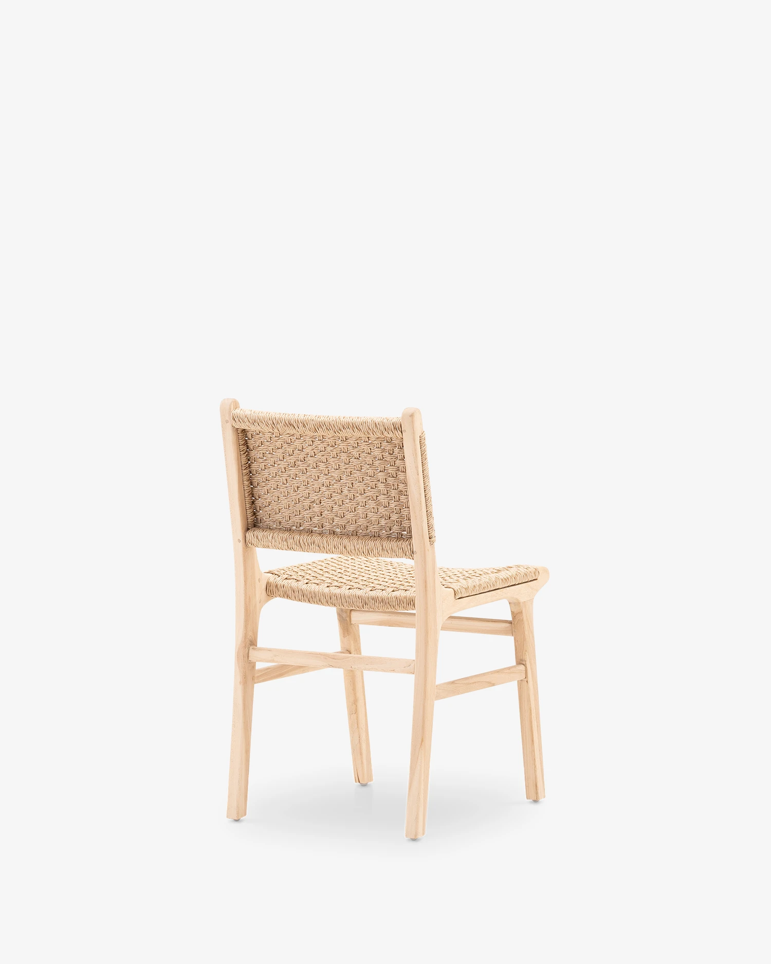 Teak and synthetic rattan garden chair