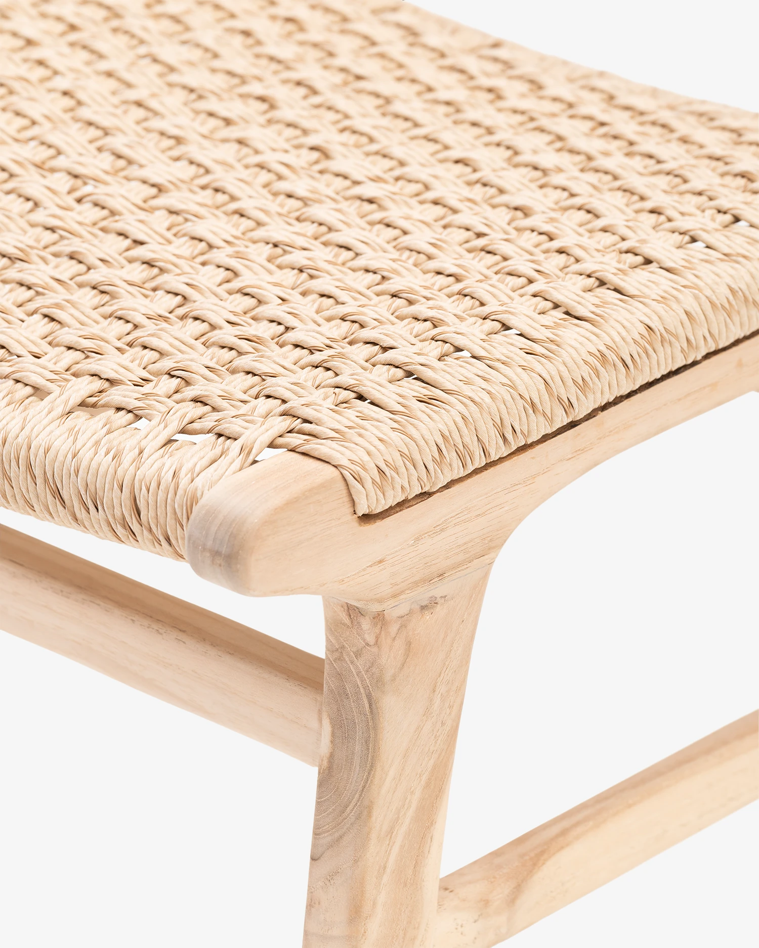 Teak and synthetic rattan garden chair