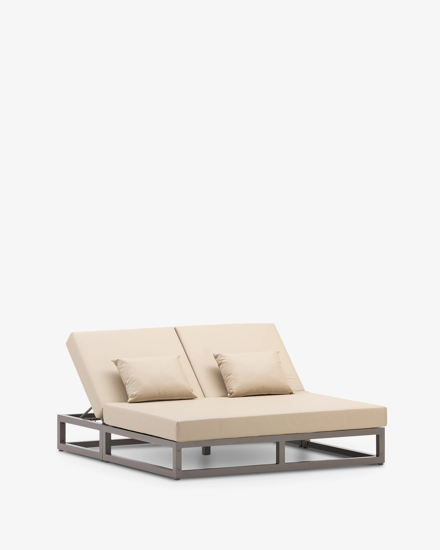 Double beige sun lounger