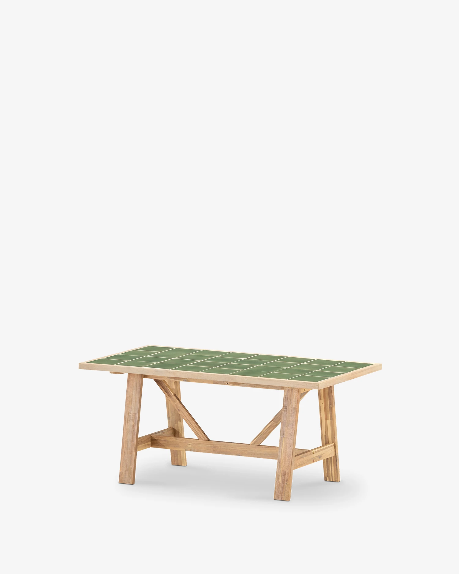 Wood and ceramic garden table 125x65 cm