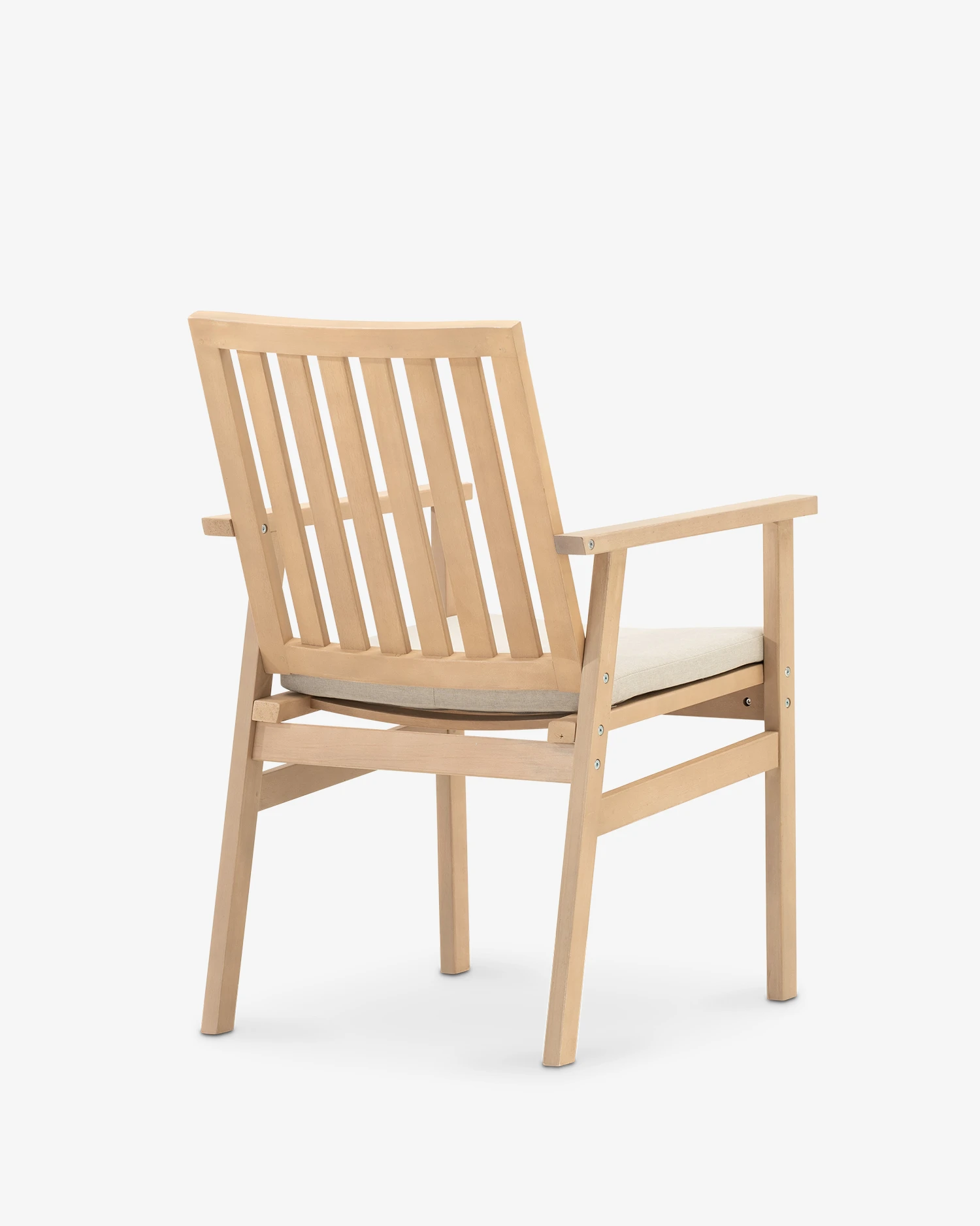 Wooden garden chair with cushion