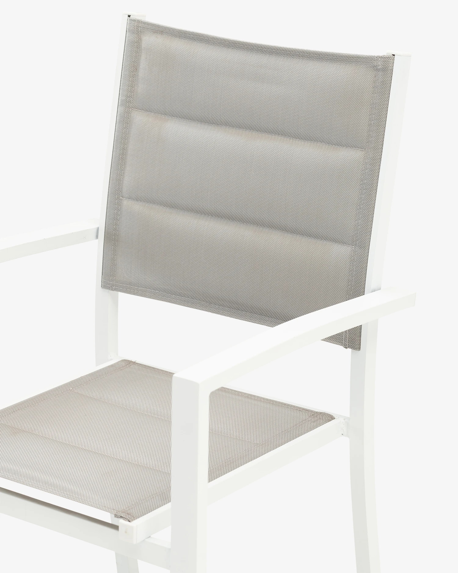 Gray aluminum and textilene garden chair