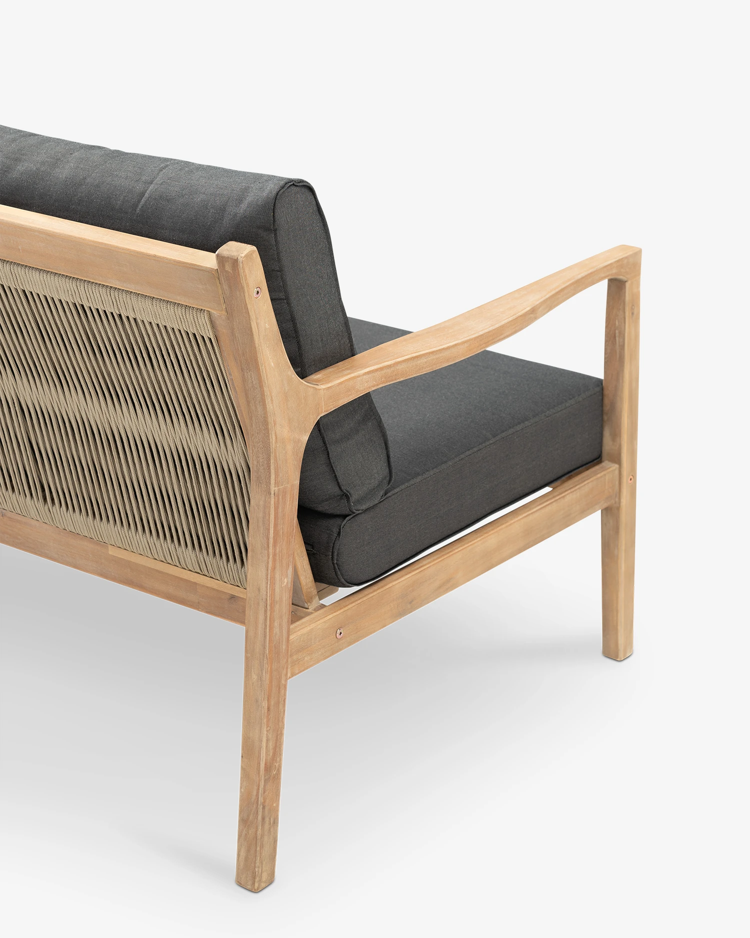 2-seater sofa wood and rope