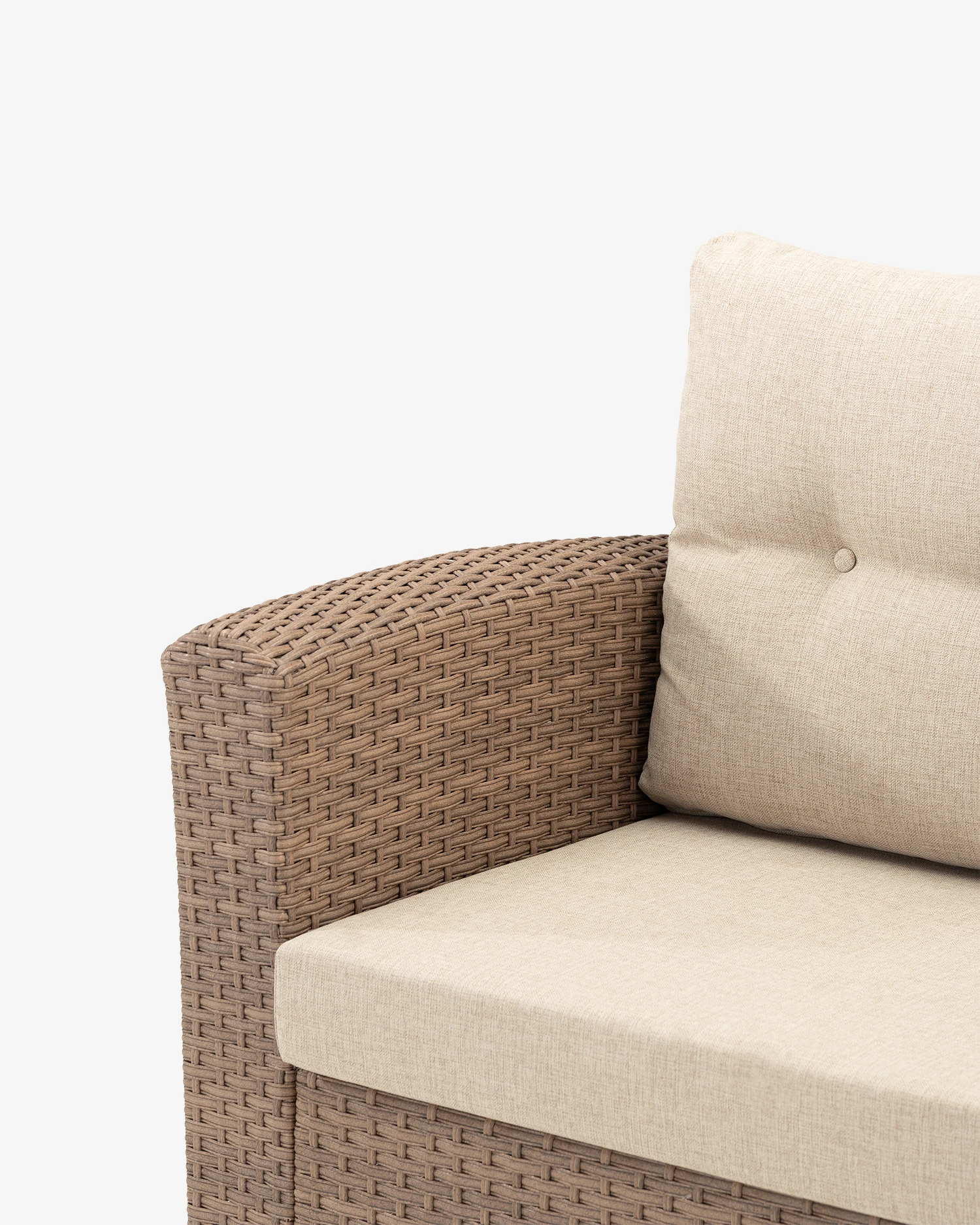 Synthetic rattan garden armchair