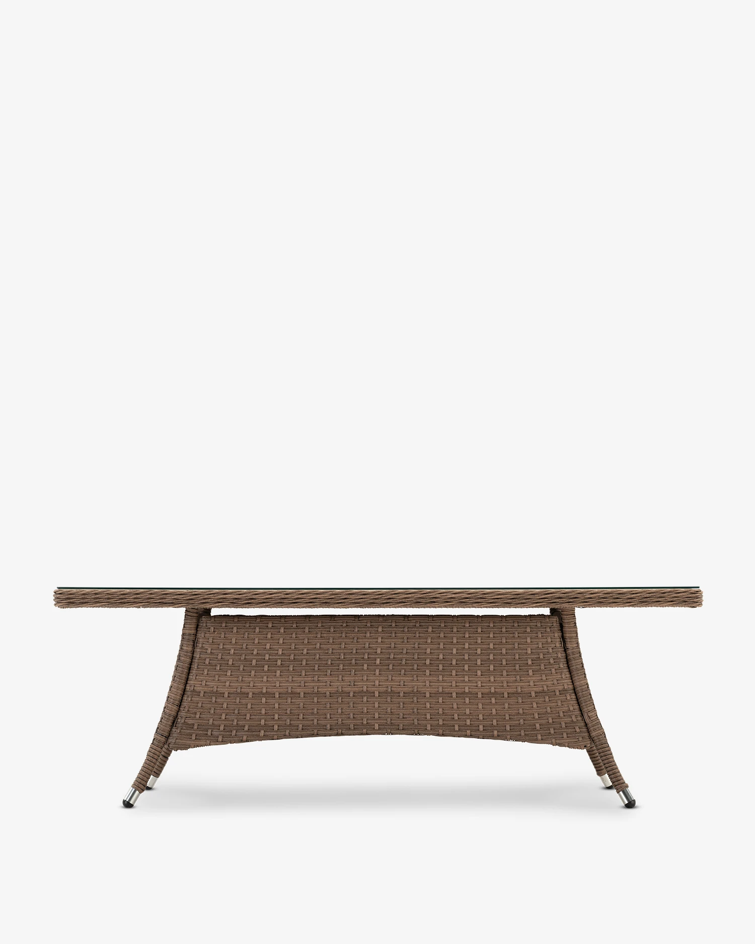 Synthetic rattan garden low table