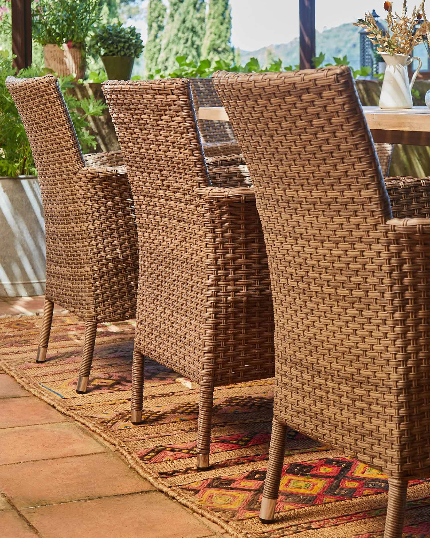 Stackable garden chair synthetic rattan