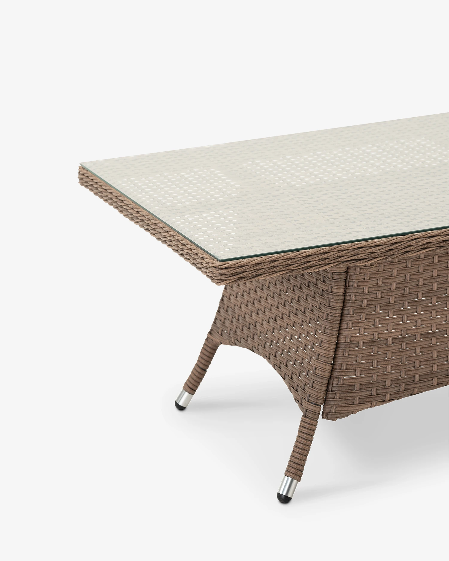 Synthetic rattan garden low table