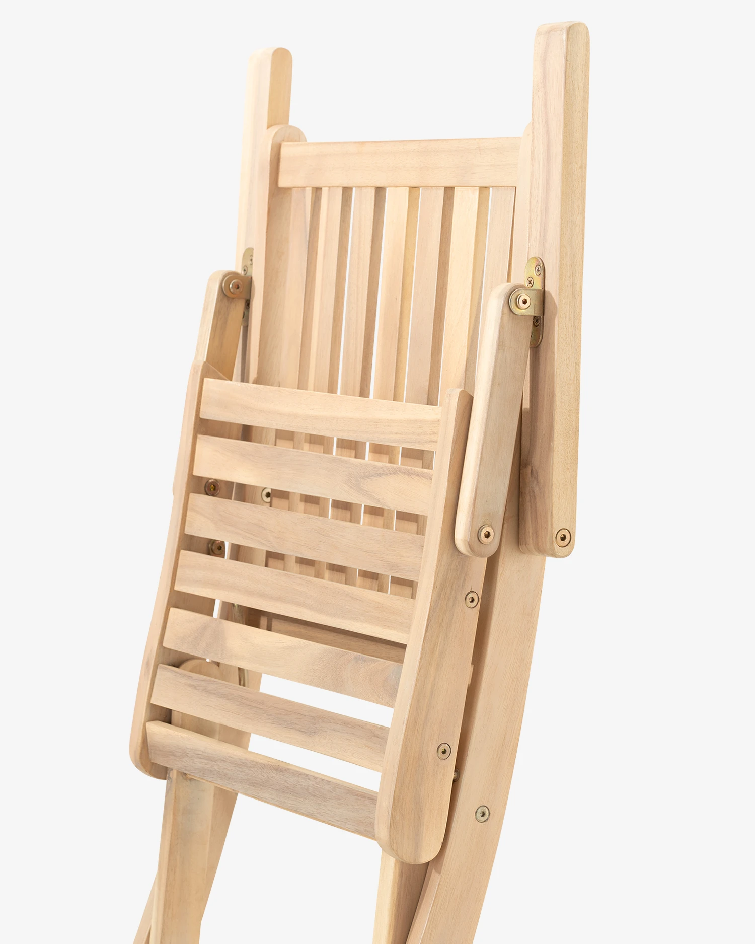 Chaise de balcon pliante en bois avec accoudoirs