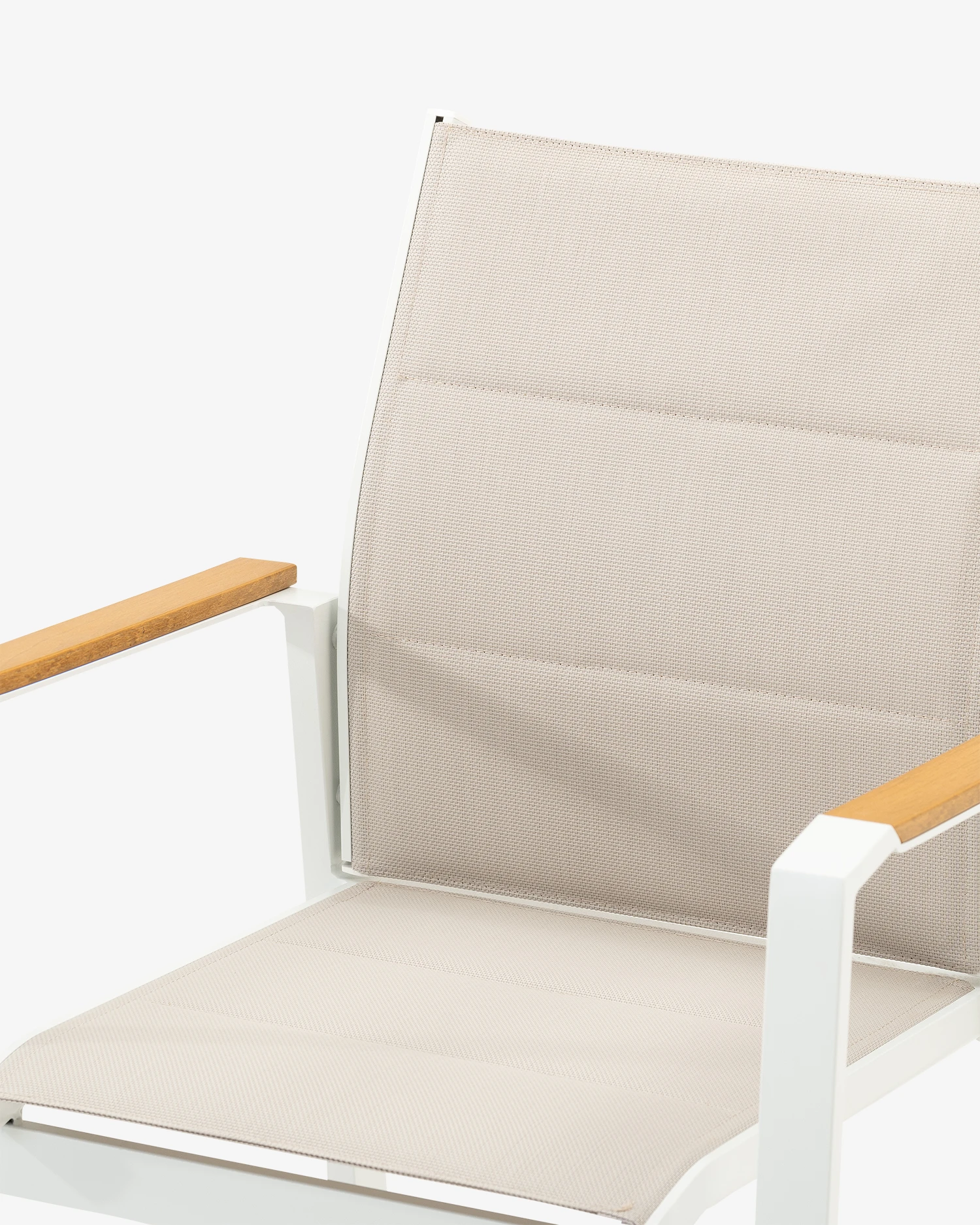 Beige aluminum and textilene garden chair