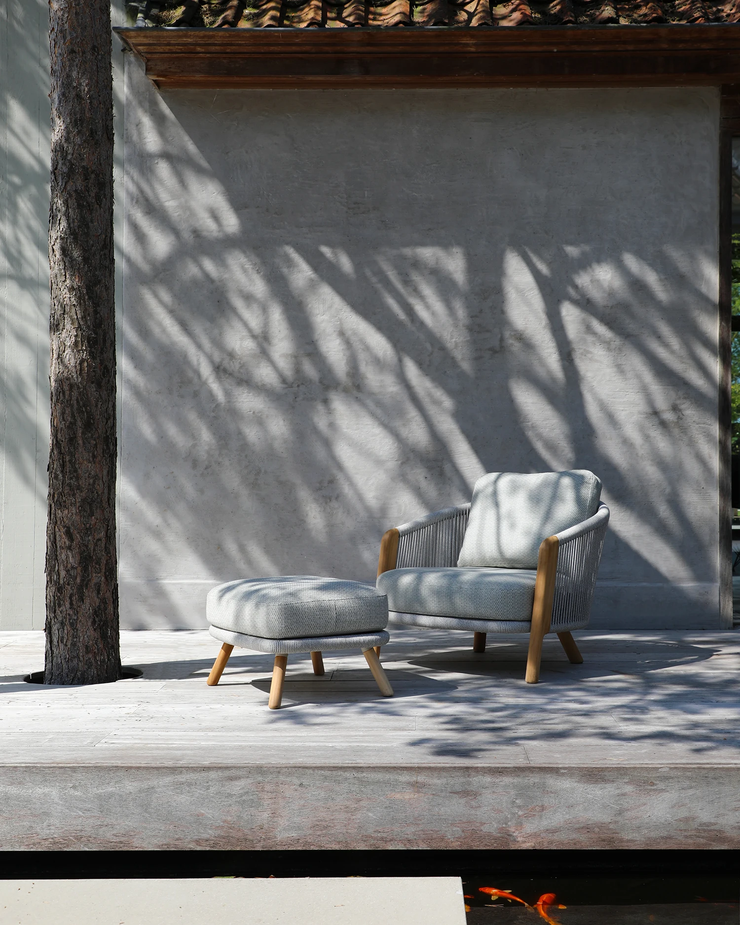 Sillón de jardín madera teca y cuerda