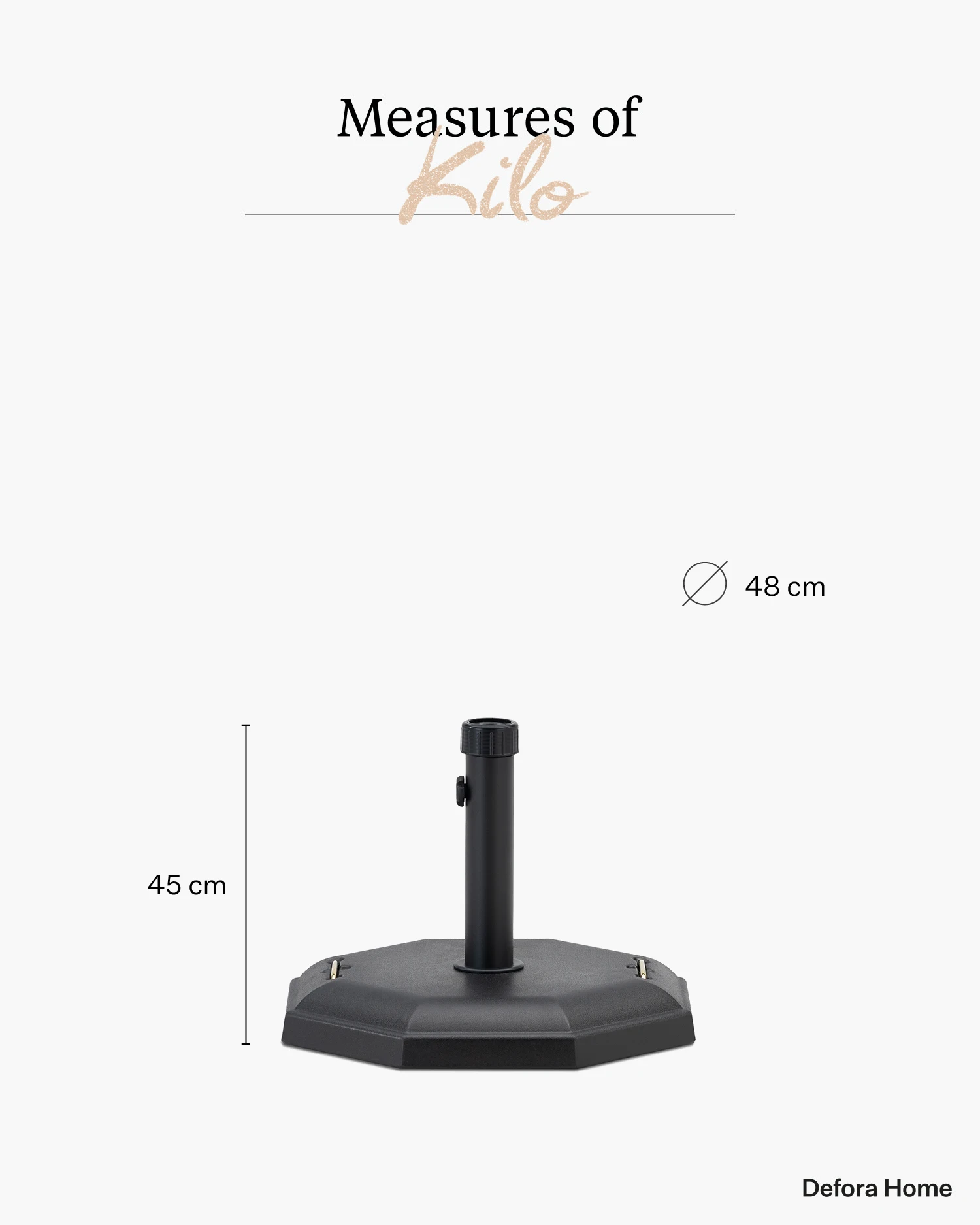 Base per ombrellone ottagonale nera 27 kg