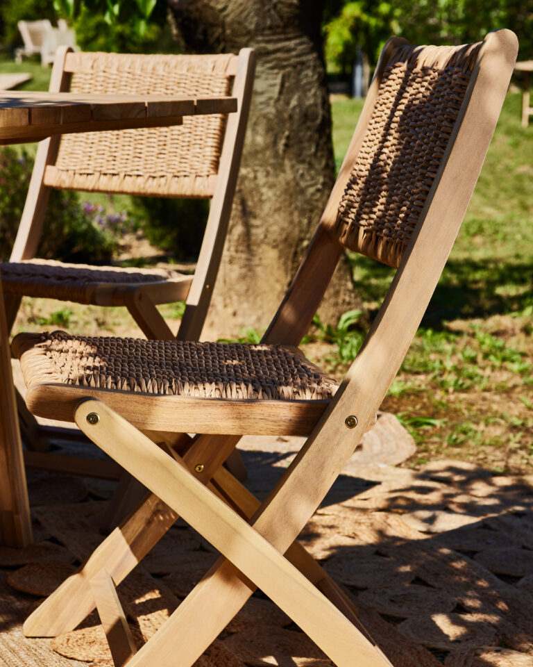 Garden dining set rattan and ceramic 2 seats