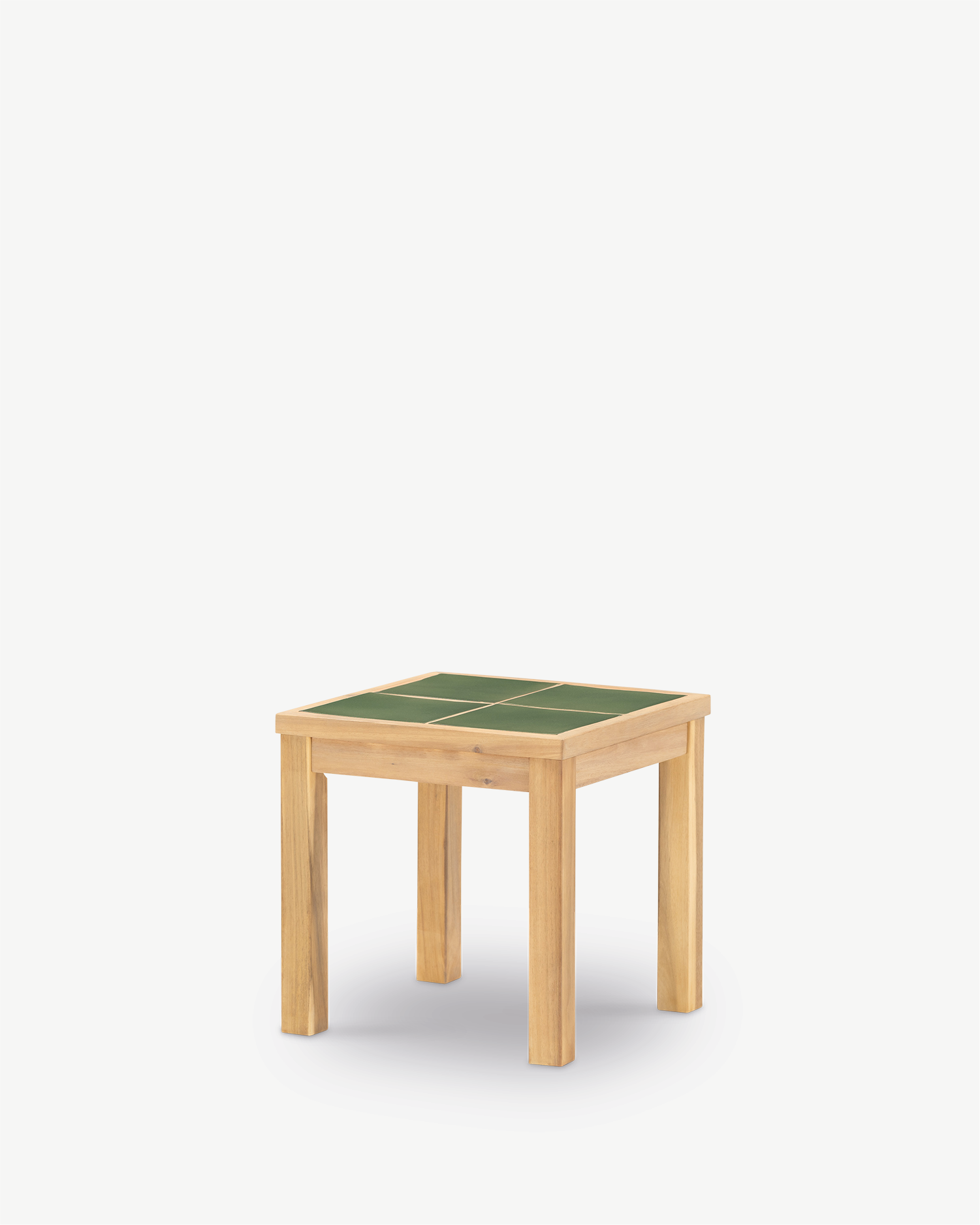 Taula auxiliar de jardí fusta i ceràmica 45x45cm