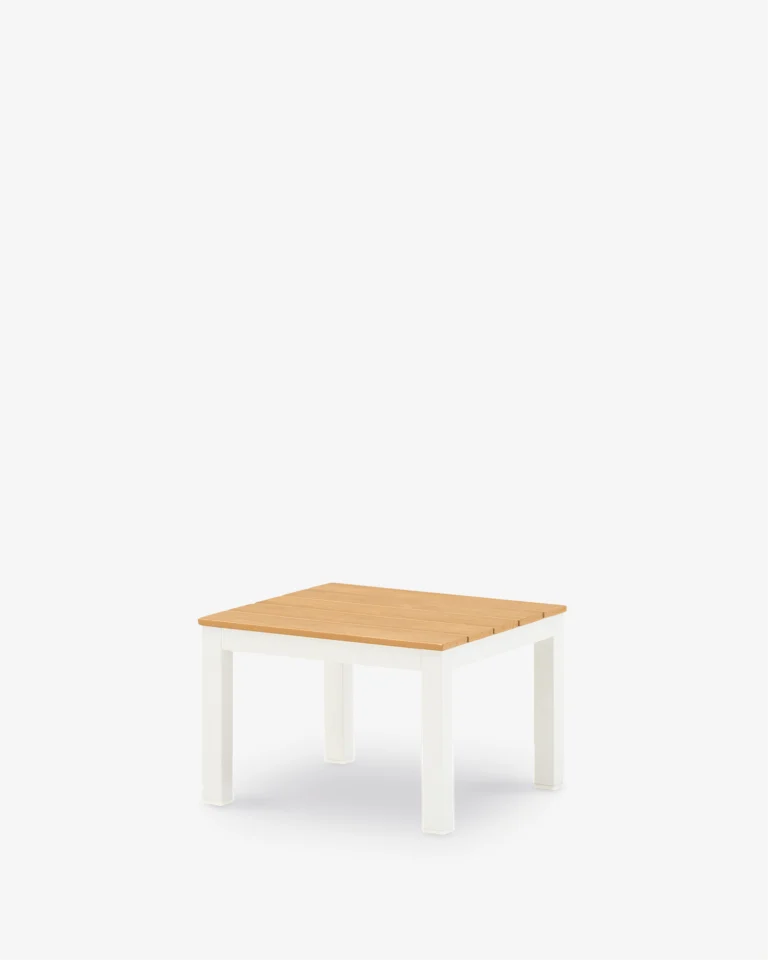 White imitation wood jadin side table