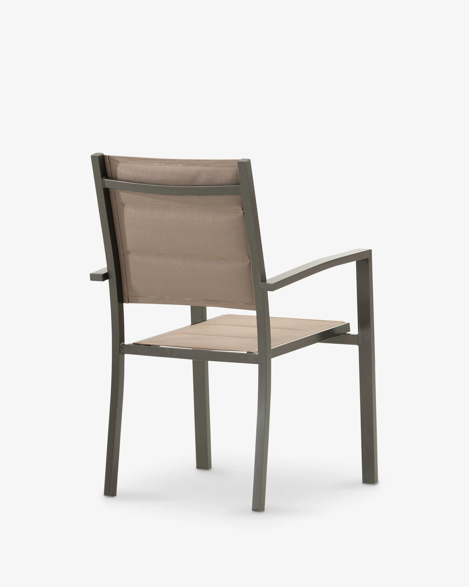 Brown aluminum and textilene garden chair