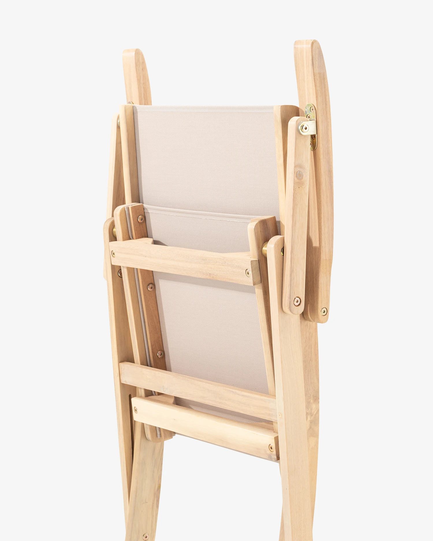 Folding garden chair wood and textilene folding