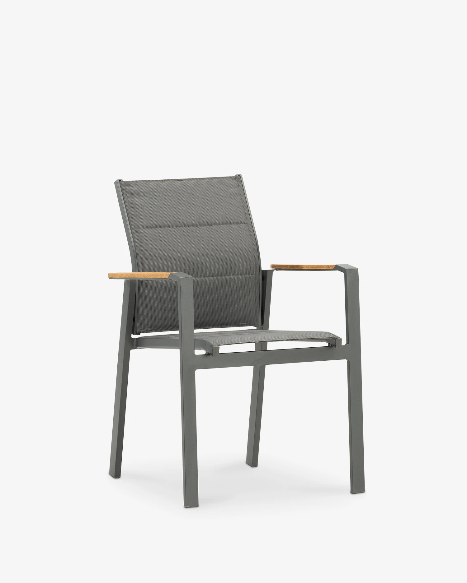 Gray aluminum and textilene garden chair