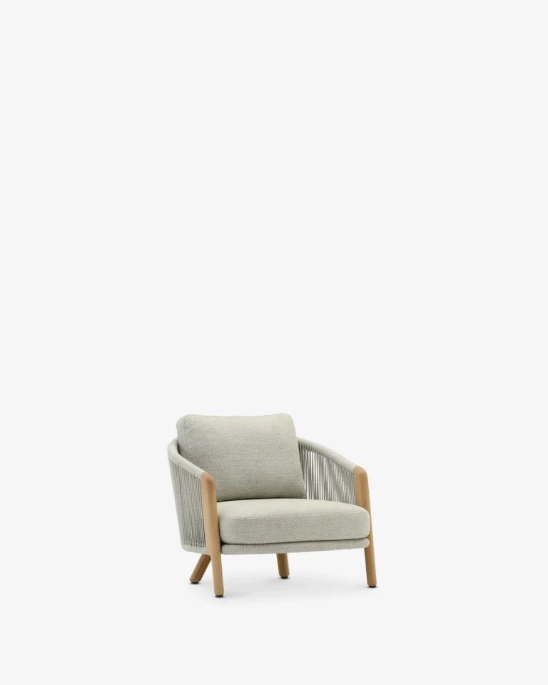 Sillón de jardín madera teca y cuerda