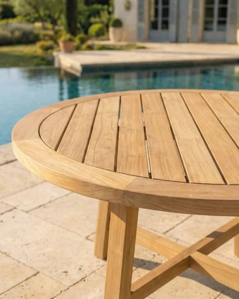 Mesa de jardín madera redonda 150cm