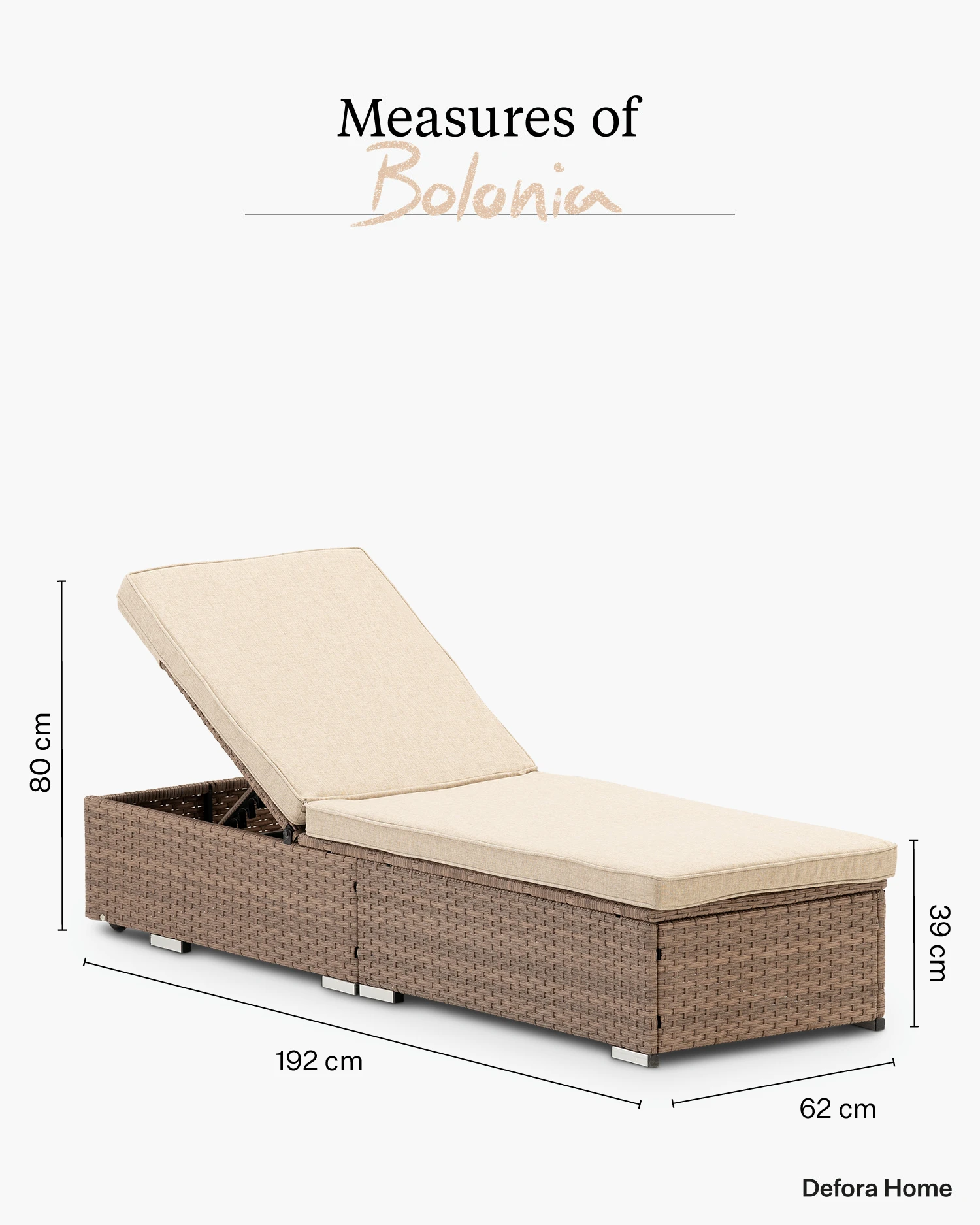 Lettino prendisole in alluminio e rattan con cuscino