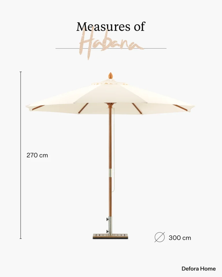 Round wooden parasol 300cm