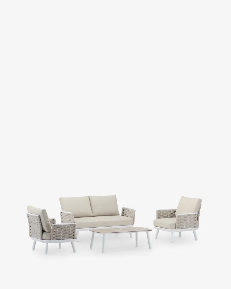 Ensemble de jardin et corde 4 places en aluminium