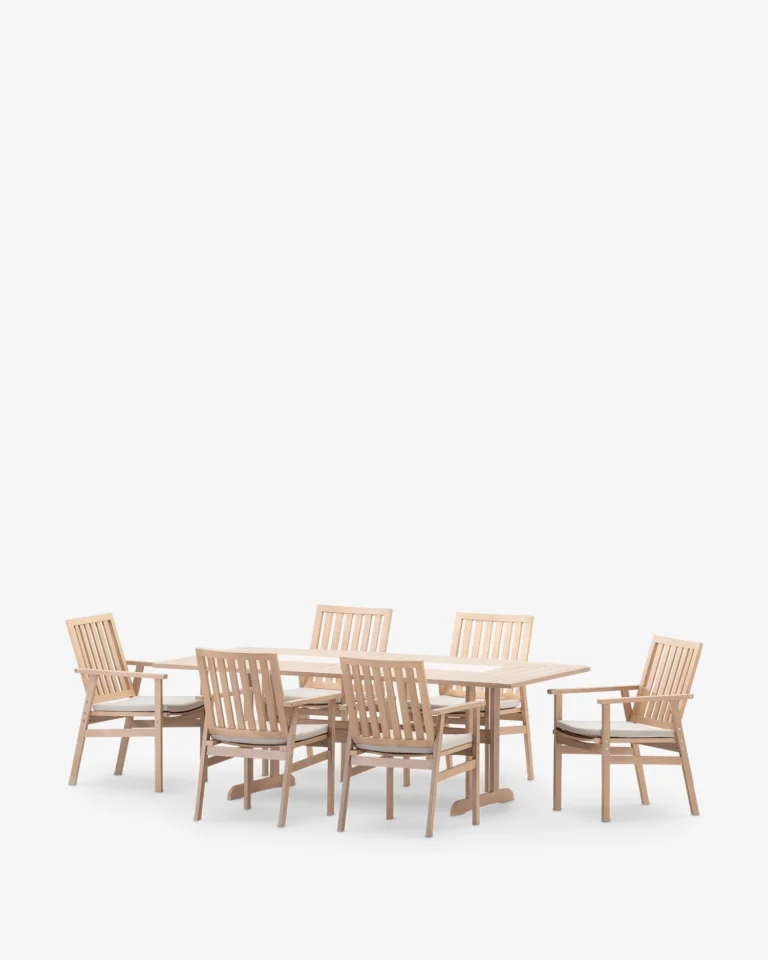 6-seater wooden garden dining set