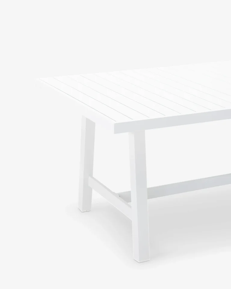 White aluminum garden dining table