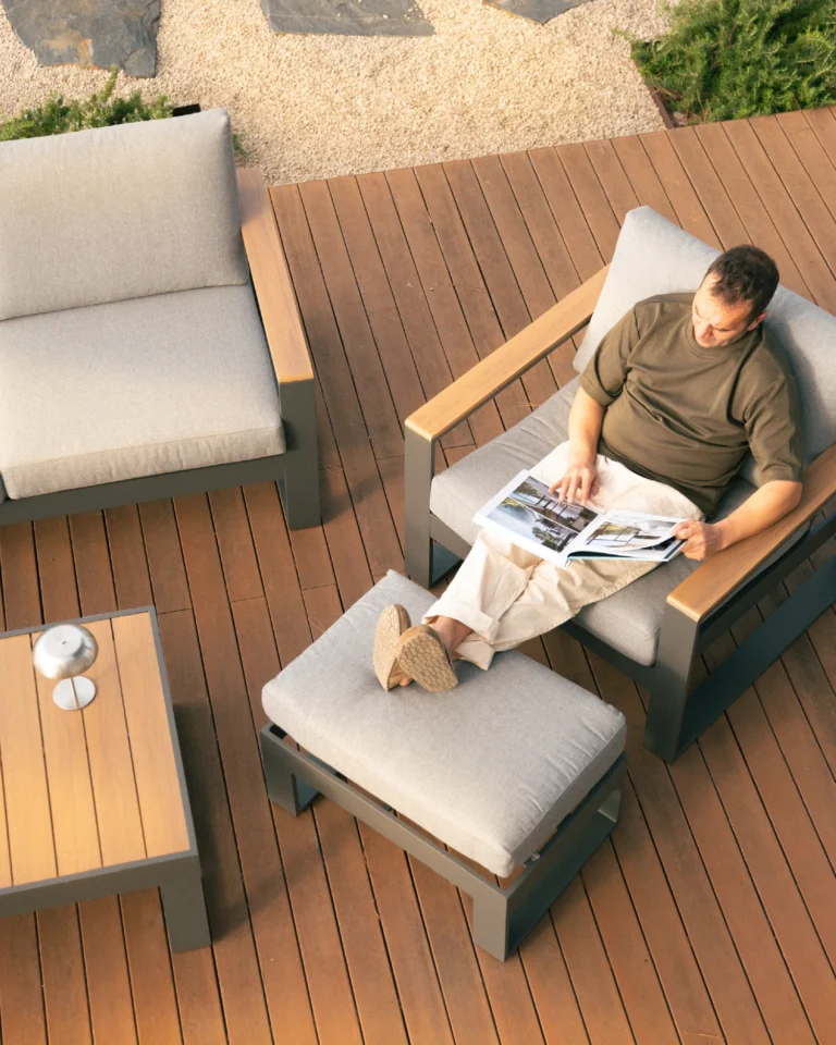 Pack 2 sillons d' exterior alumini antracita i coixí gris