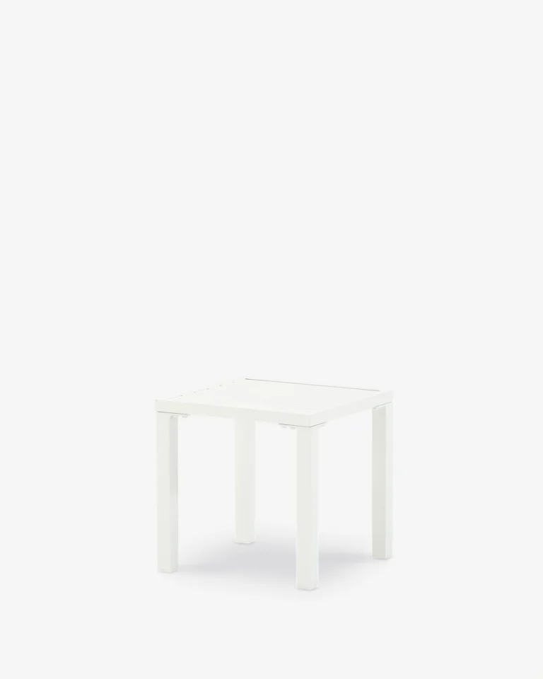 White aluminum garden side table