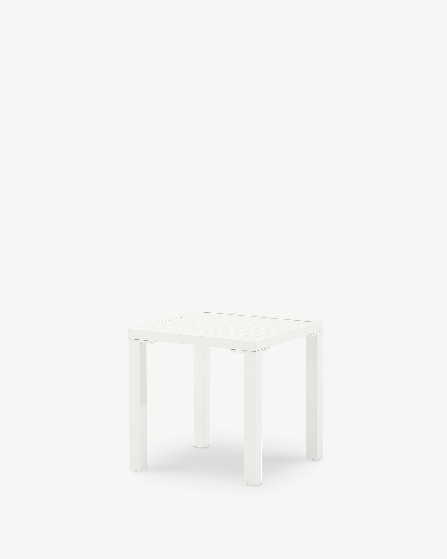 Mesa auxiliar de jardín aluminio blanca