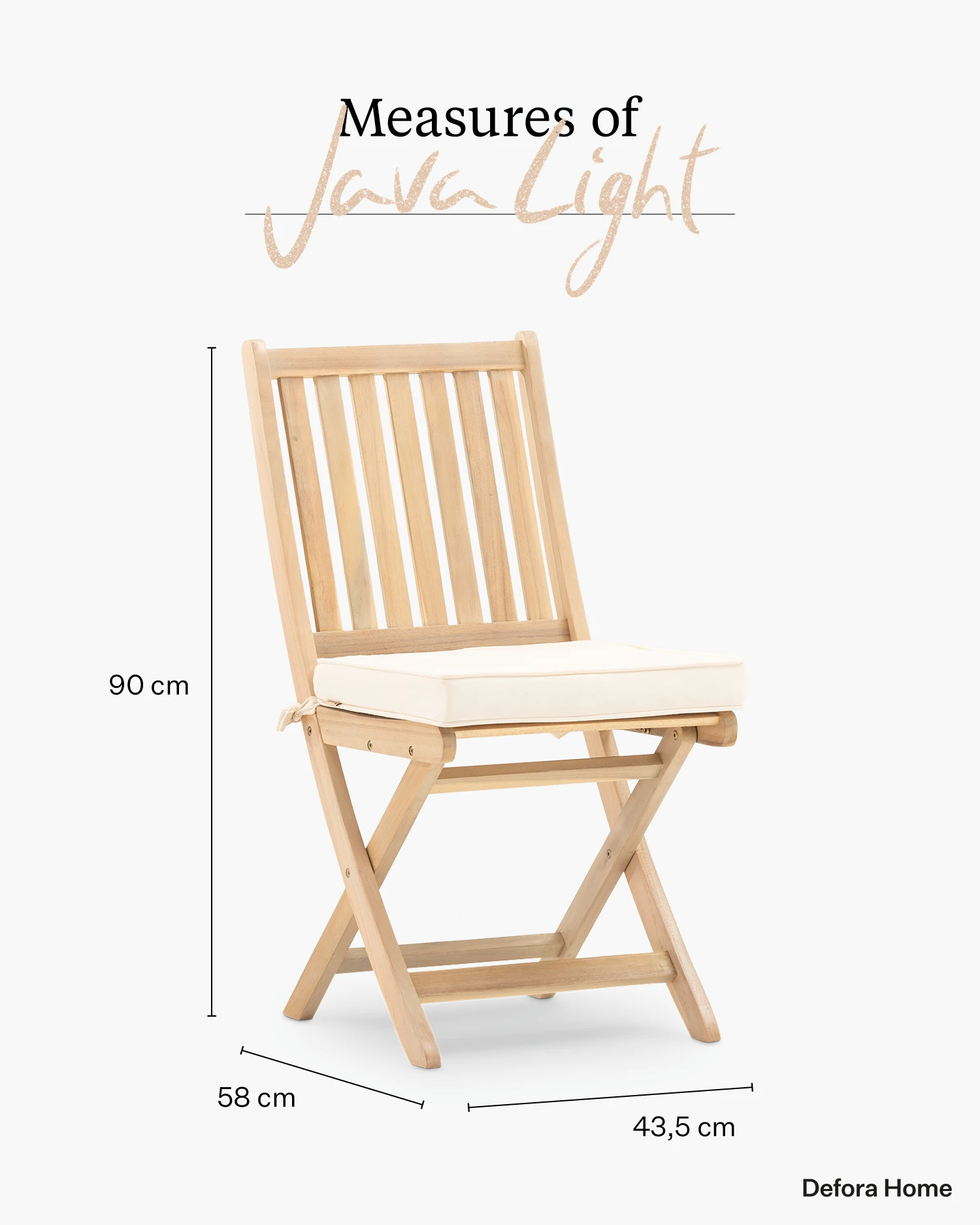 Folding garden chair wood and cushion