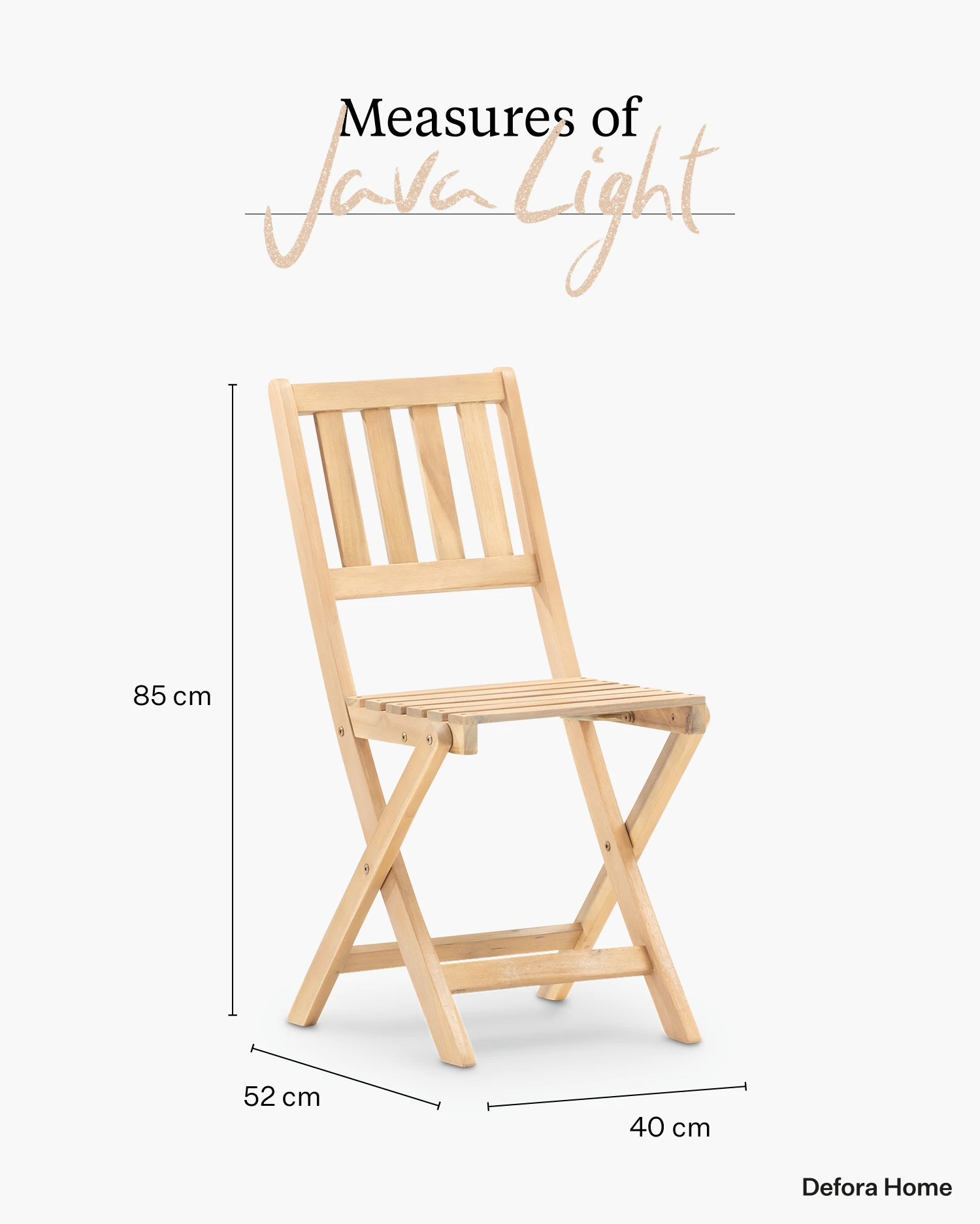 Folding wooden balcony chair