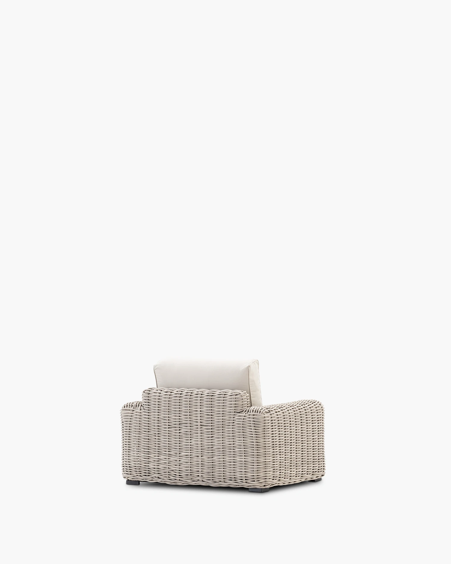 Synthetic rattan gray garden armchair