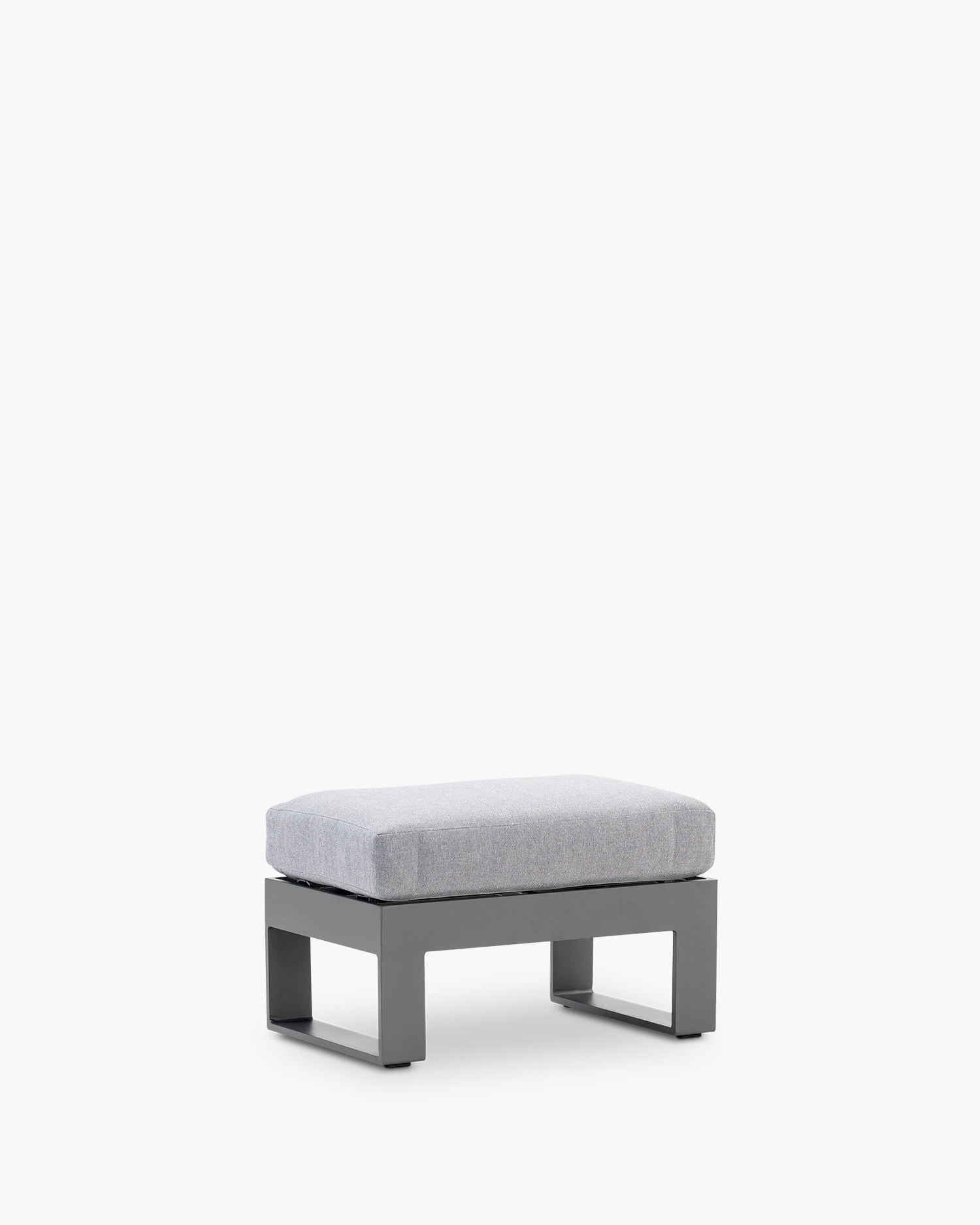 Repose-pieds d’extérieur en aluminium anthracite et coussin gris