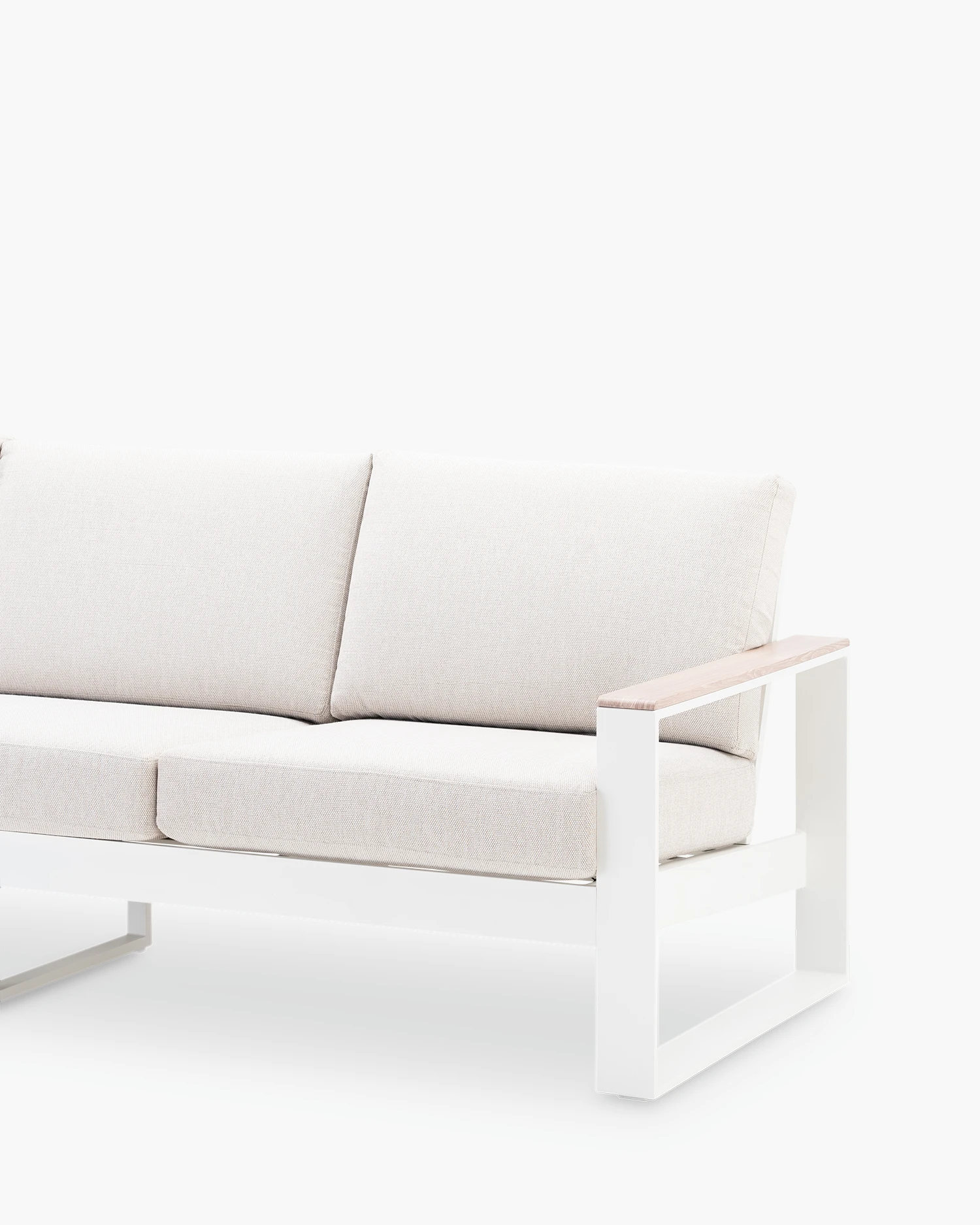 White aluminum outdoor sofa 3 seats