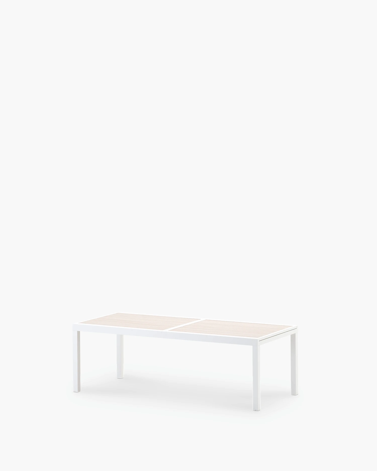 White extendable garden table and wood imitation 336x224x100