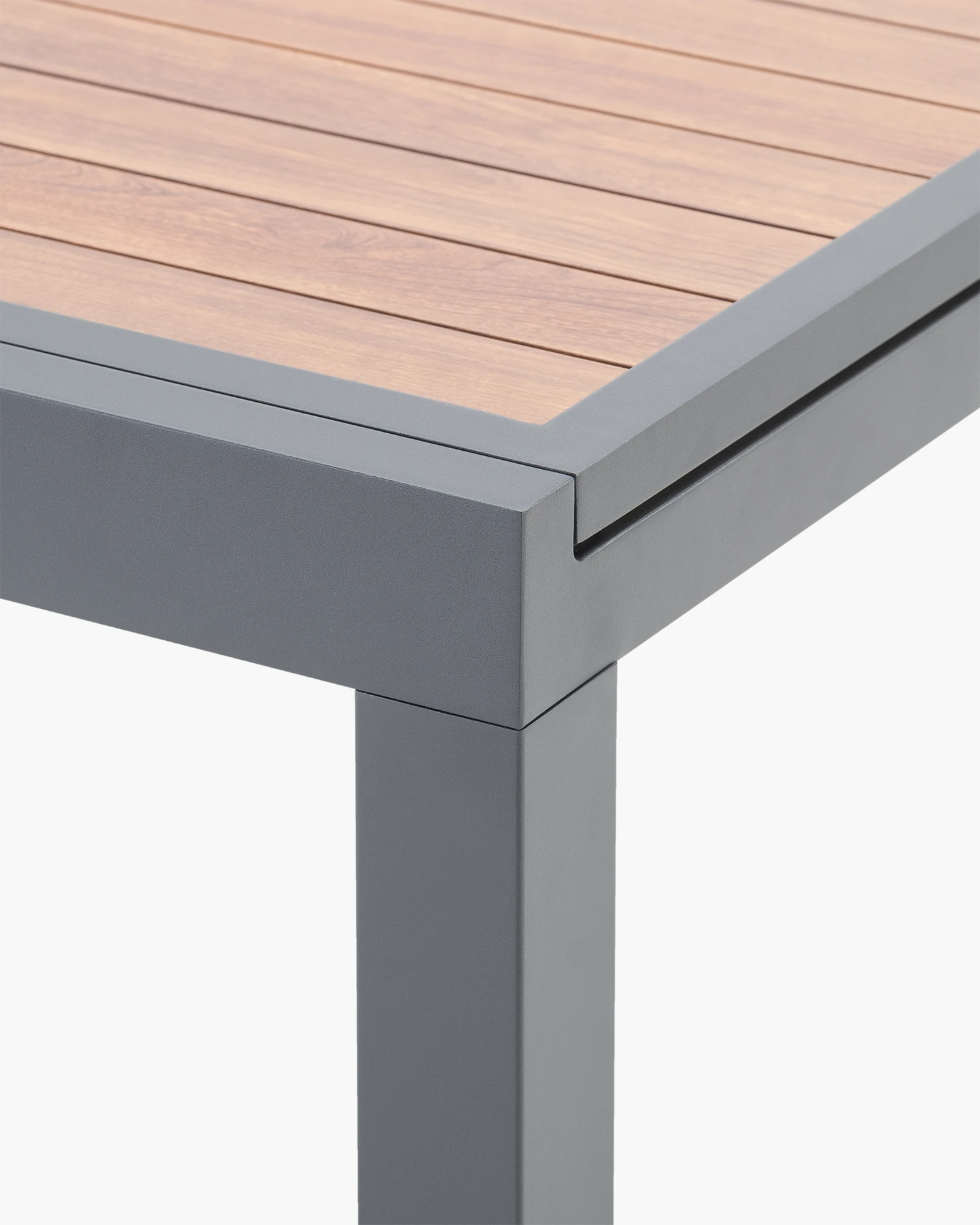 Extendable garden table in anthracite aluminum and wood