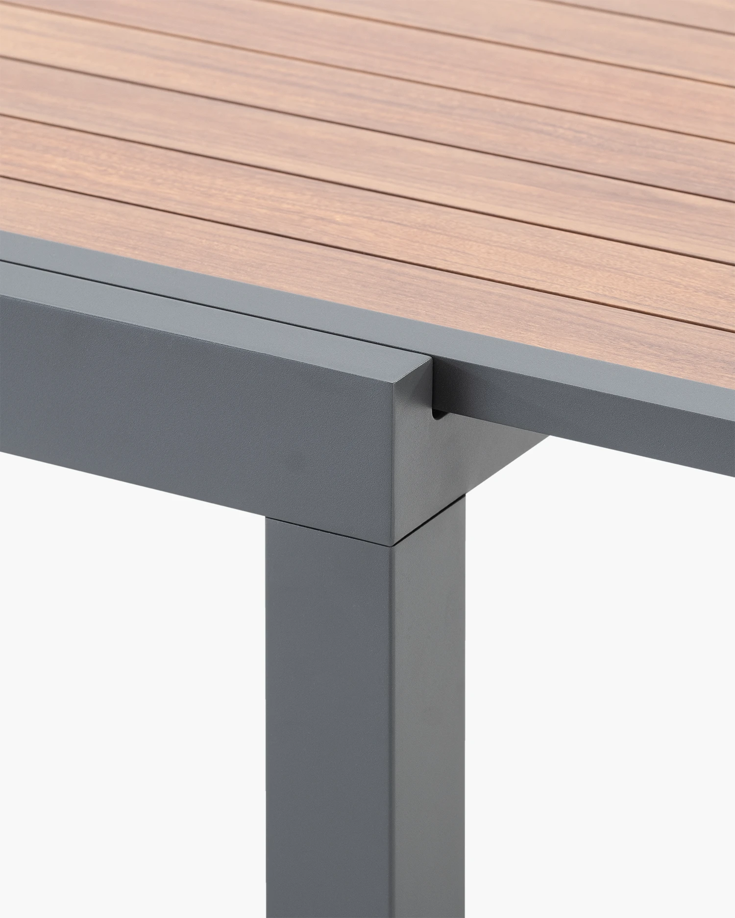 Mesa de jardín extensible aluminio antracita y madera