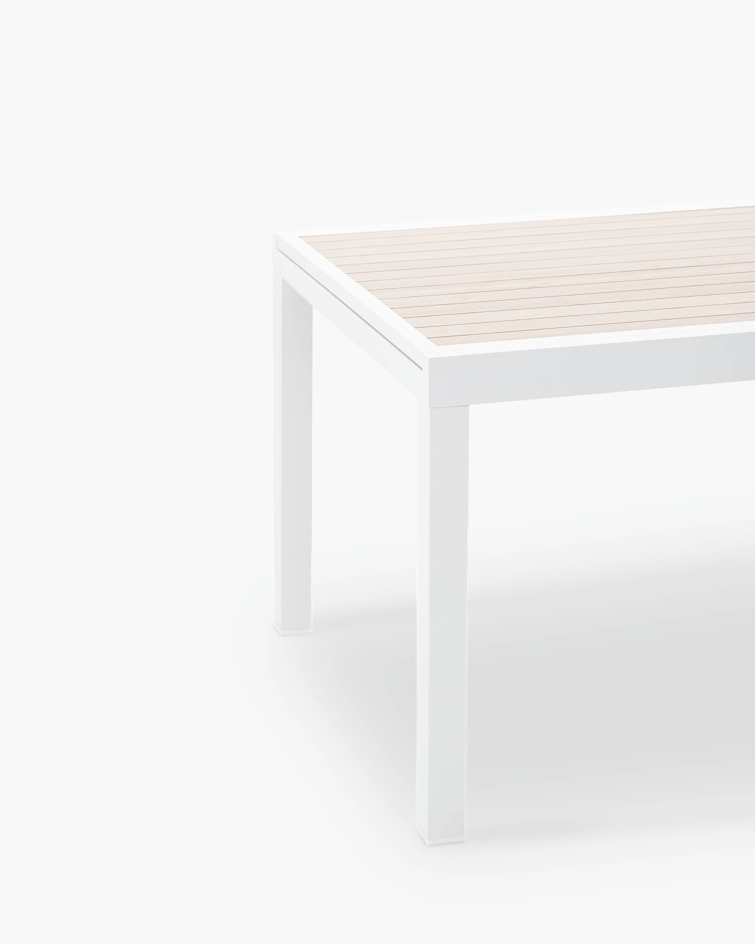 Table de jardin extensible en aluminium blanc et bois