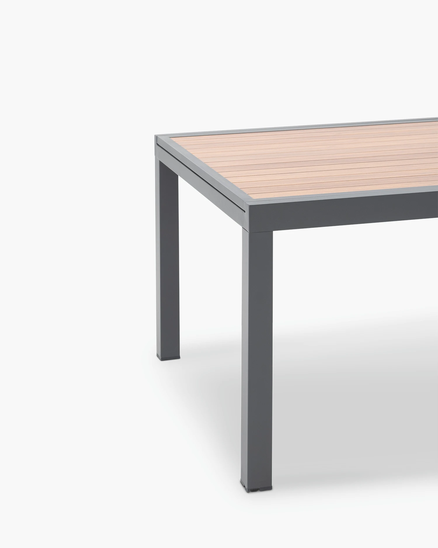 Mesa de jardín extensible aluminio antracita y madera