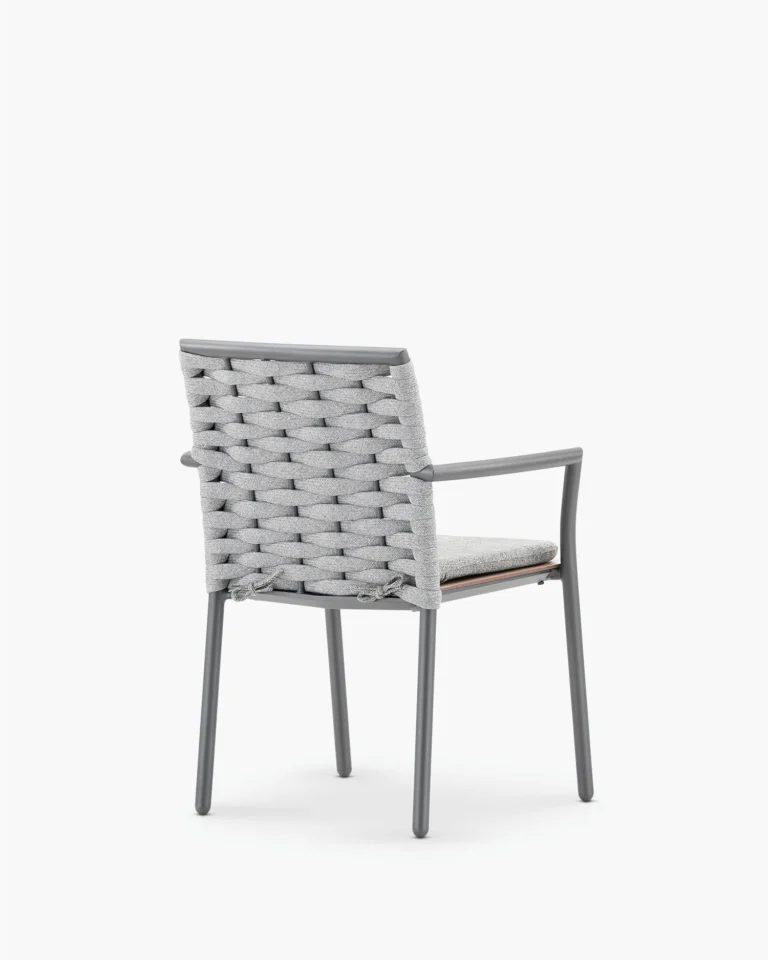 Stackable garden chair anthracite and gray rope